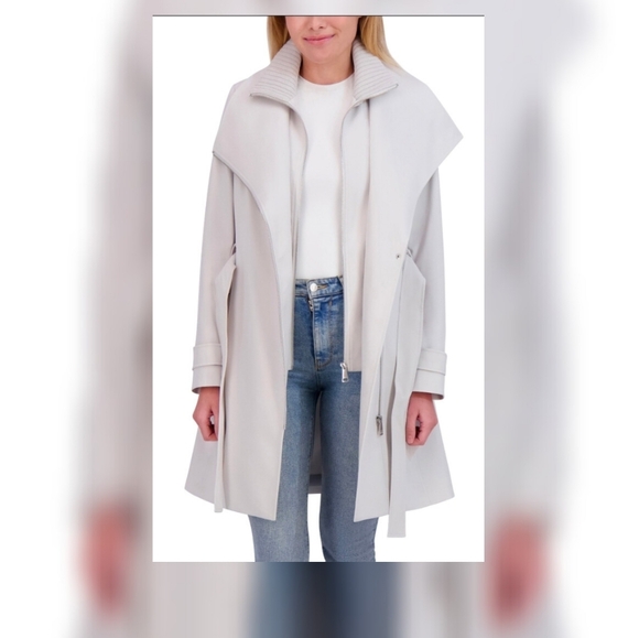 NWT Halston Women's Belted Trench Coat S (4-6) - Picture 4 of 12